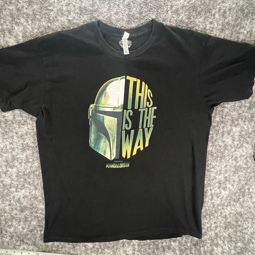 Star Wars The Mandalorian T-Shirt Mens 2XL Black Short Sleeve Disney Graphic Tee